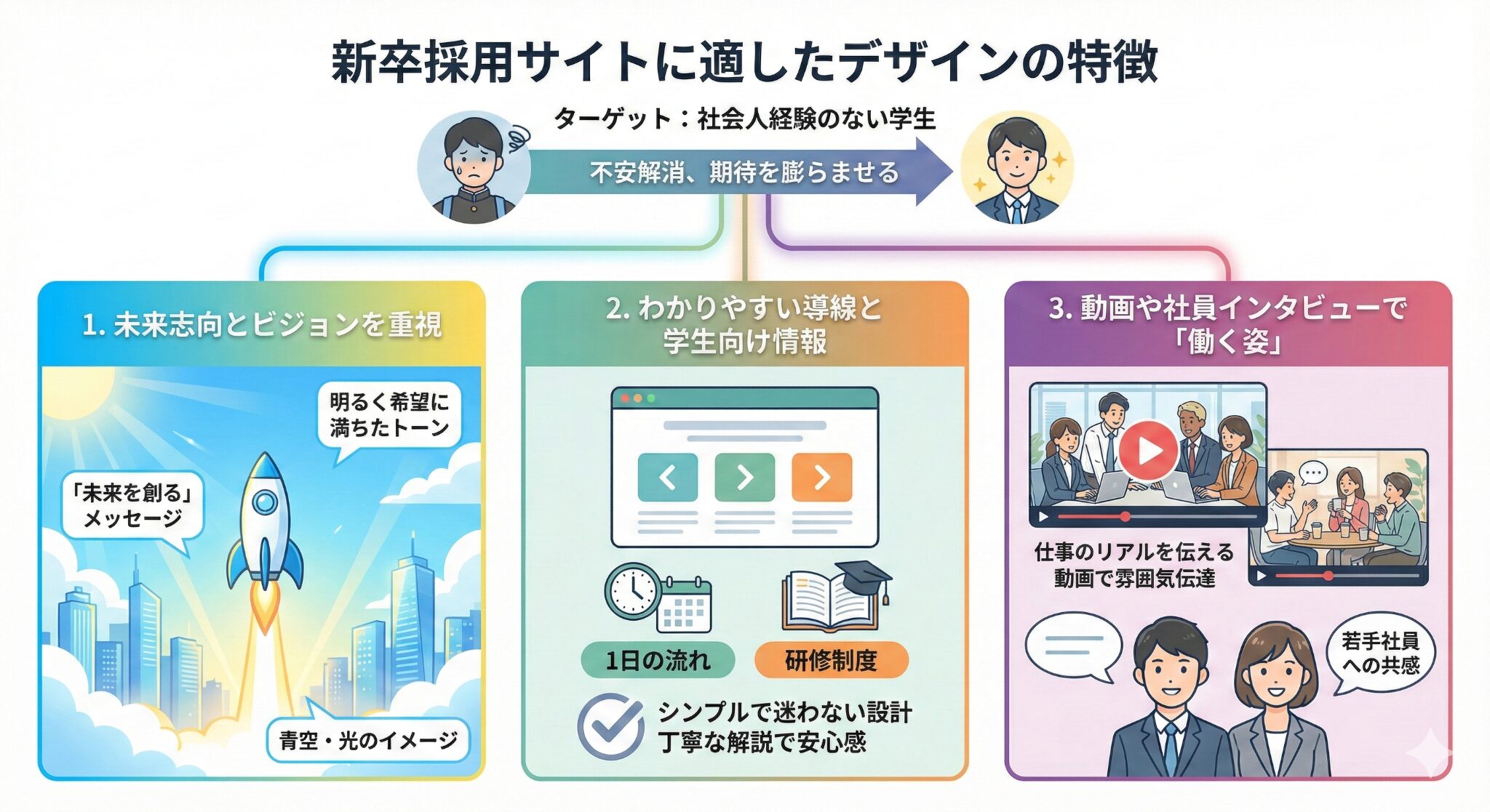 新卒採用サイトに適したデザインの特徴